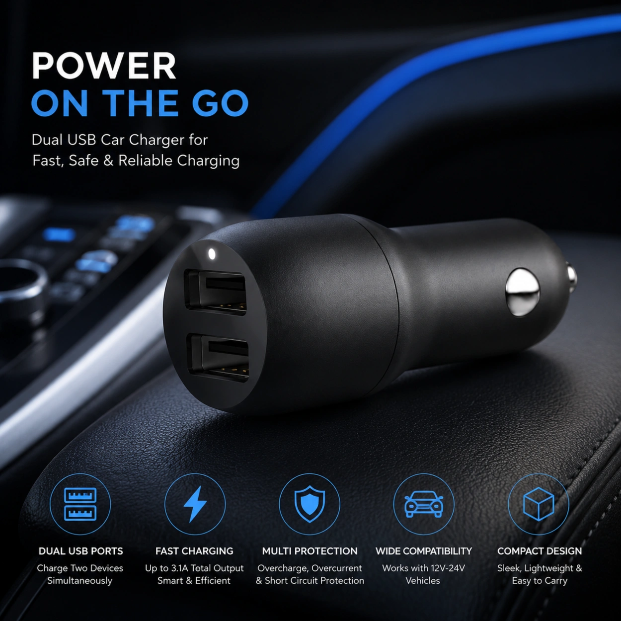 2 USB-A 2.4A CAR CHARGER CAC 101 - Image 4