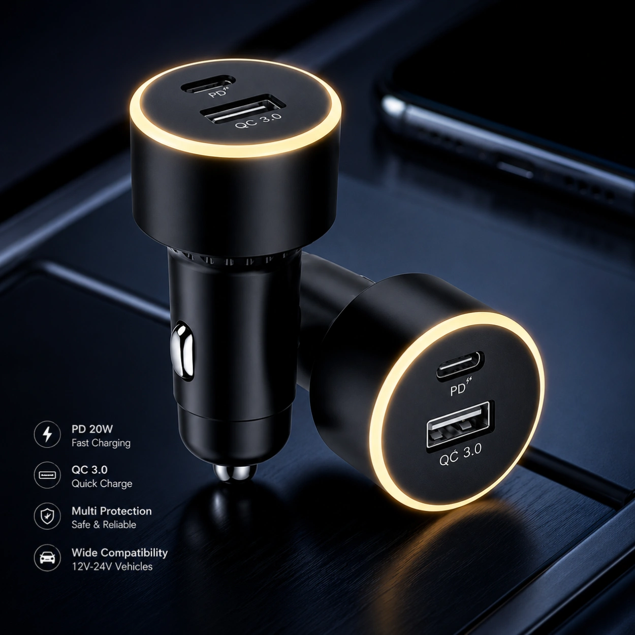 2 USB-A 2.4A CAR CHARGER CAC 104 - Image 2