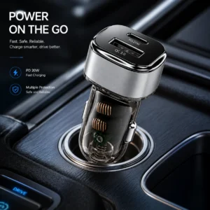 QC PD A+C TRANSPARENT CAR CHARGER CAC 105